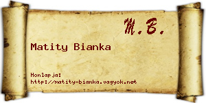 Matity Bianka névjegykártya
